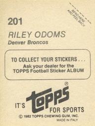 1982 Topps Stickers #201 Riley Odoms Back