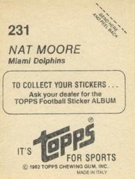 1982 Topps Stickers #231 Nat Moore Back