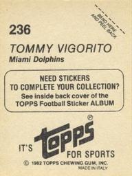 1982 Topps Stickers #236 Tommy Vigorito Back