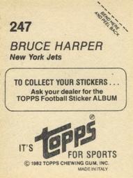 1982 Topps Stickers #247 Bruce Harper Back