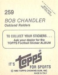 1982 Topps Stickers #259 Bob Chandler Back