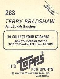 1982 Topps Stickers #263 Terry Bradshaw Back