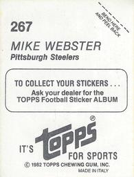 1982 Topps Stickers #267 Mike Webster Back