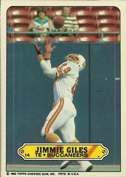 1983 Topps - Stickers #14 Jimmie Giles Front
