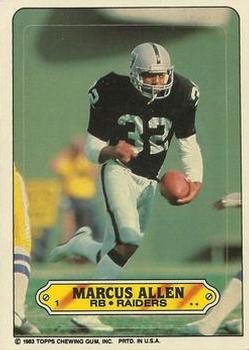 1983 Topps - Stickers #1 Marcus Allen Front