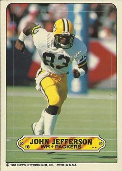 1983 Topps - Stickers #18 John Jefferson Front