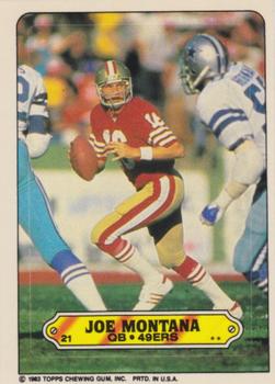 1983 Topps - Stickers #21 Joe Montana Front