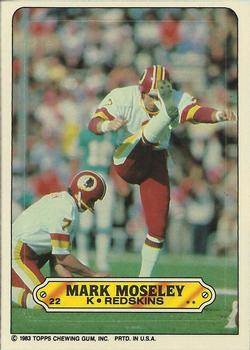1983 Topps - Stickers #22 Mark Moseley Front