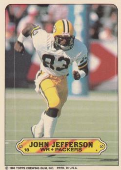 1983 Topps - Stickers #18 John Jefferson Front