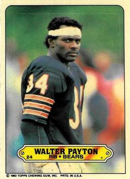 1983 Topps - Stickers #24 Walter Payton Front