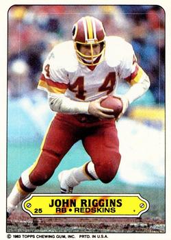1983 Topps - Stickers #25 John Riggins Front