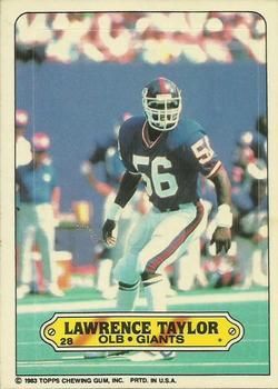 1983 Topps - Stickers #28 Lawrence Taylor Front