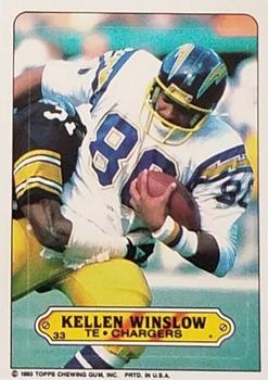 1983 Topps - Stickers #33 Kellen Winslow Front