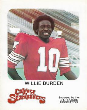 1981 Red Rooster Calgary Stampeders #NNO Willie Burden Front