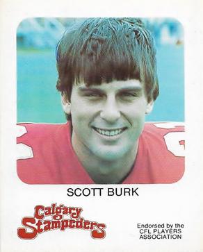 1981 Red Rooster Calgary Stampeders #NNO Scott Burk Front