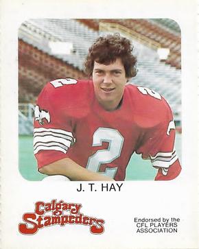 1981 Red Rooster Calgary Stampeders #NNO J.T. Hay Front