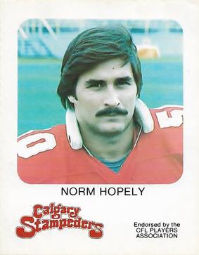 1981 Red Rooster Calgary Stampeders #NNO Norm Hopely Front