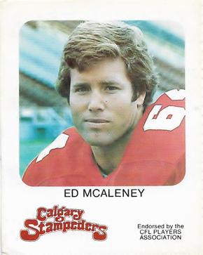 1981 Red Rooster Calgary Stampeders #NNO Ed McAleney Front