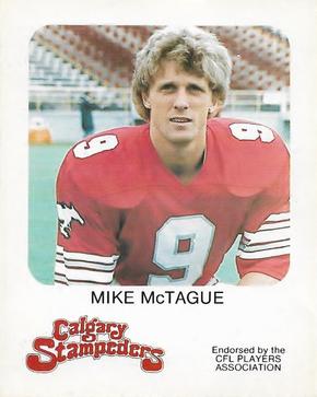 1981 Red Rooster Calgary Stampeders #NNO Mike McTague Front