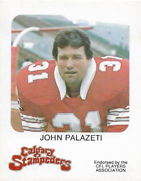 1981 Red Rooster Calgary Stampeders #NNO John Palazeti Front