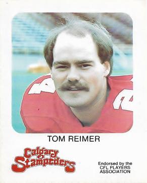 1981 Red Rooster Calgary Stampeders #NNO Tom Reimer Front