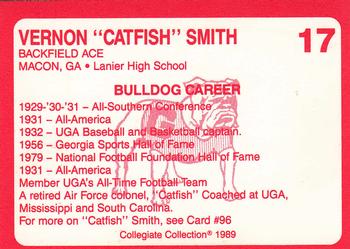 1989 Collegiate Collection Georgia Bulldogs (200) #17 Vernon Smith Back