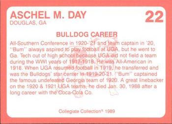 1989 Collegiate Collection Georgia Bulldogs (200) #22 Aschel M. Day Back