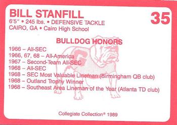 1989 Collegiate Collection Georgia Bulldogs (200) #35 Bill Stanfill Back