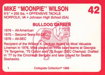 1989 Collegiate Collection Georgia Bulldogs (200) #42 Mike Wilson Back
