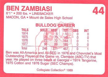 1989 Collegiate Collection Georgia Bulldogs (200) #44 Ben Zambiasi Back
