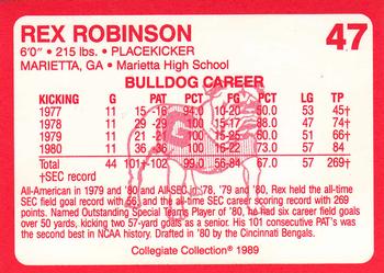 1989 Collegiate Collection Georgia Bulldogs (200) #47 Rex Robinson Back