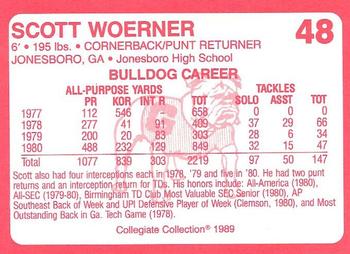 1989 Collegiate Collection Georgia Bulldogs (200) #48 Scott Woerner Back
