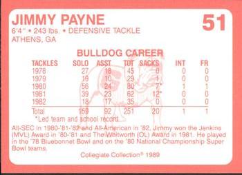 1989 Collegiate Collection Georgia Bulldogs (200) #51 Jimmy Payne Back
