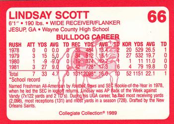 1989 Collegiate Collection Georgia Bulldogs (200) #66 Lindsay Scott Back