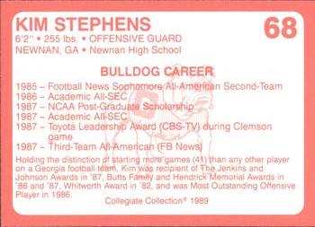 1989 Collegiate Collection Georgia Bulldogs (200) #68 Kim Stephens Back