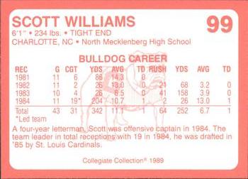 1989 Collegiate Collection Georgia Bulldogs (200) #99 Scott Williams Back
