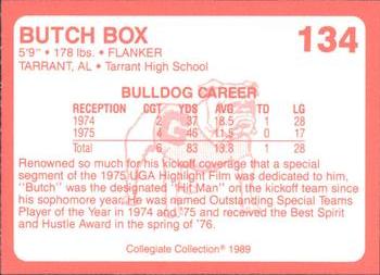1989 Collegiate Collection Georgia Bulldogs (200) #134 Butch Box Back