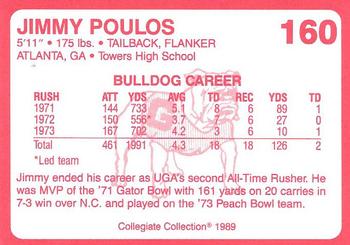 1989 Collegiate Collection Georgia Bulldogs (200) #160 Jimmy Poulos Back