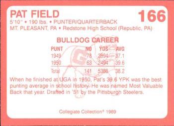 1989 Collegiate Collection Georgia Bulldogs (200) #166 Pat Field Back