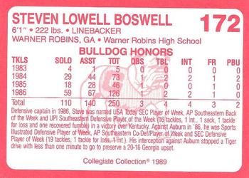 1989 Collegiate Collection Georgia Bulldogs (200) #172 Steve Boswell Back