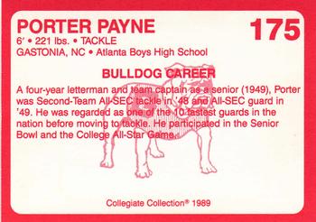 1989 Collegiate Collection Georgia Bulldogs (200) #175 Porter Payne Back