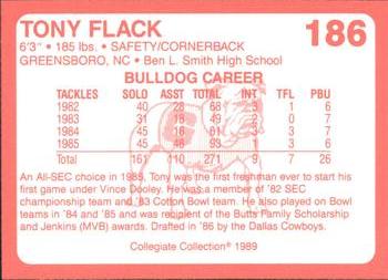 1989 Collegiate Collection Georgia Bulldogs (200) #186 Tony Flack Back