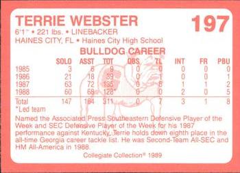 1989 Collegiate Collection Georgia Bulldogs (200) #197 Terrie Webster Back