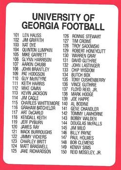 1989 Collegiate Collection Georgia Bulldogs (200) #200 Checklist Card Front