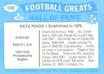 1988 Swell Greats #100 Pete Pihos Back
