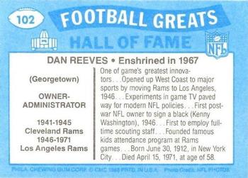 1988 Swell Greats #102 Dan Reeves Back