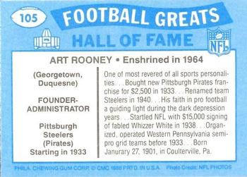 1988 Swell Greats #105 Art Rooney Back