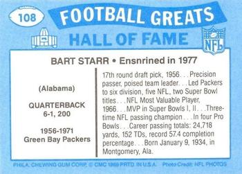 1988 Swell Greats #108 Bart Starr Back