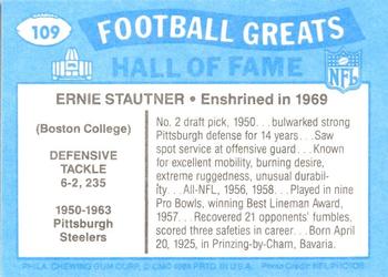 1988 Swell Greats #109 Ernie Stautner Back