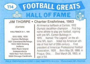 1988 Swell Greats #114 Jim Thorpe Back
